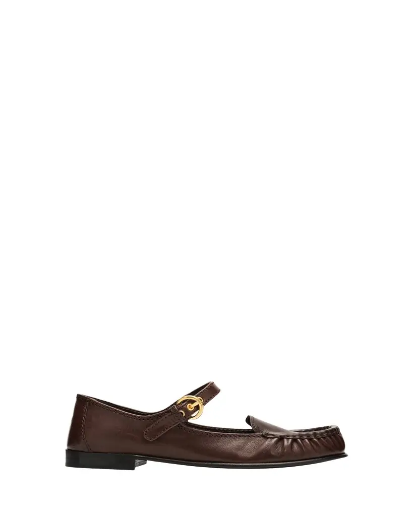 Miu Miu Leather Mary Jane Loafers - Women's Shoes