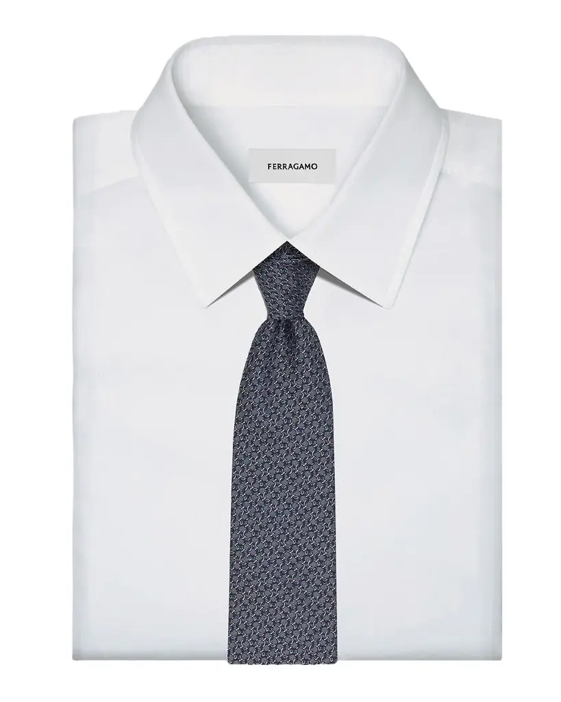 Ferragamo Men 's Gancini Silk Jacquard Tie