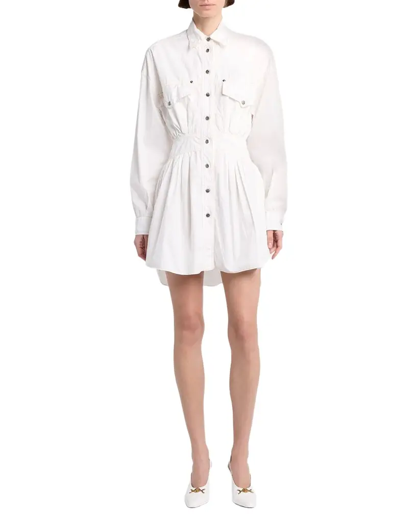 Versace Long-Sleeve Poplin Mini Dress