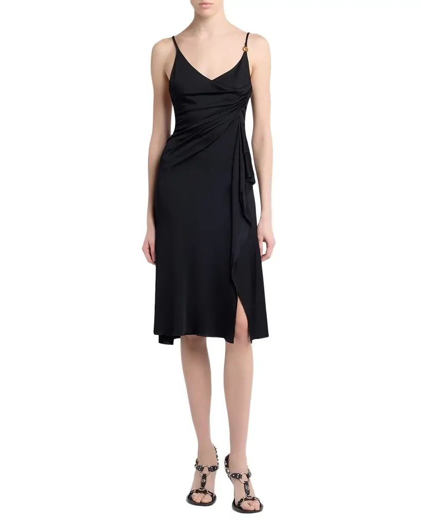 Versace Draped Satin-Viscose Dress - Women's Clothing