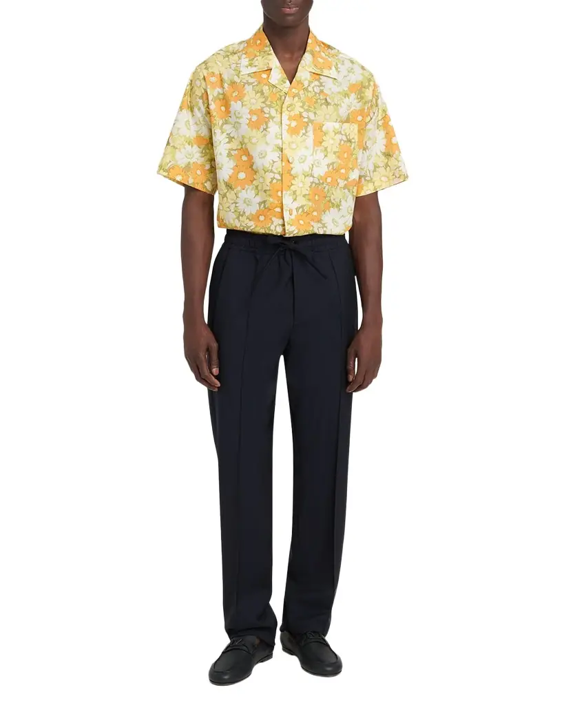 Valentino Garavani Men 's Cotton Floral Pocket Camp Shirt - Women's Clothing