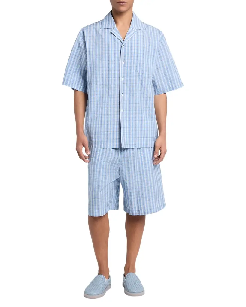 Bottega Veneta Men 's Check Cotton-Silk Shorts - Women's Clothing