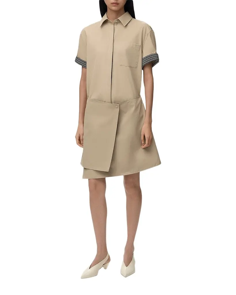 Loewe Wrapped Short-Sleeve Shirtdress