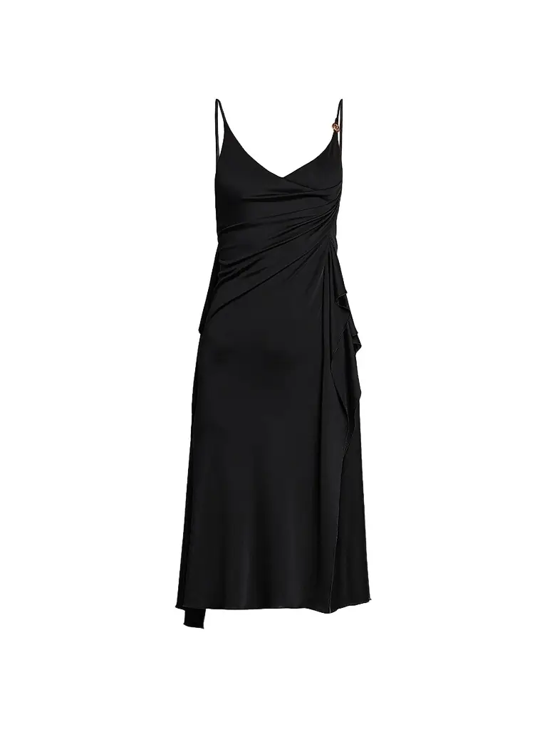 Versace Women's La Vacanza Draped Jersey Cocktail Dress - Black - Women's Clothing