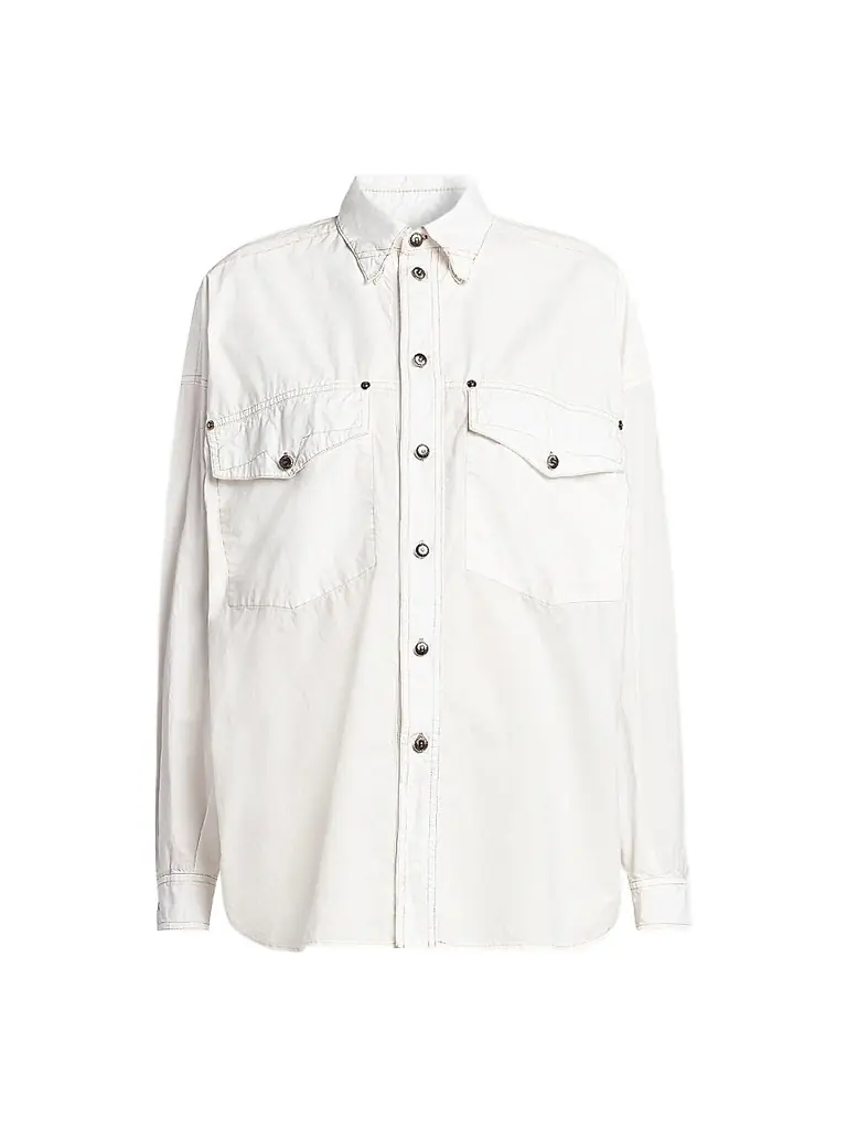 Versace Women's La Vacanza Cotton Poplin Utility Shirt - White - Women's Clothing