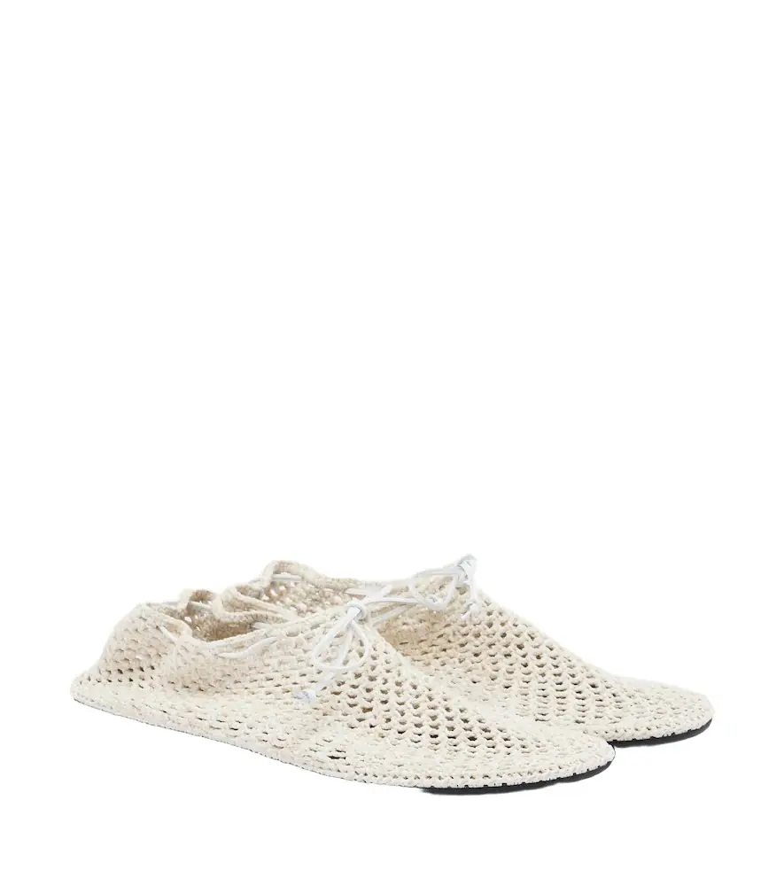 Christen Mandala crochet leather-trimmed flats - Women's Shoes