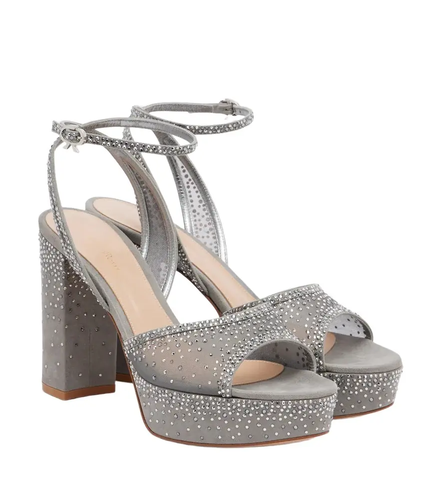 Gianvito Rossi Rania embellished organza platform sandals - Women's Shoes