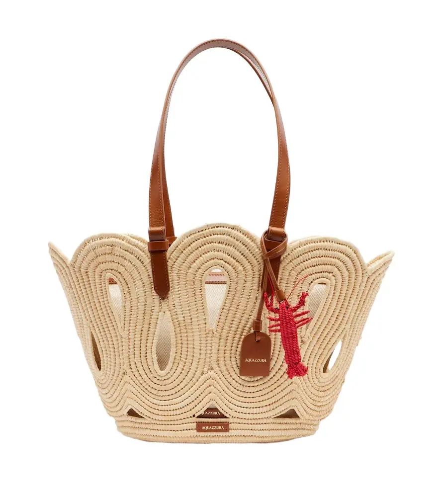 Aquazzura Artiste Medium raffia tote bag - Women's Bags