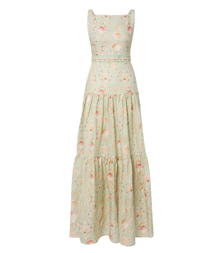 Agua by Agua Bendita Abeja printed tiered linen maxi dress - Women's Clothing