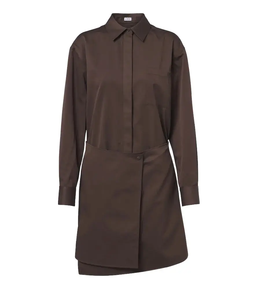 Loewe Double L cotton and silk shirt dress - Women's Clothing