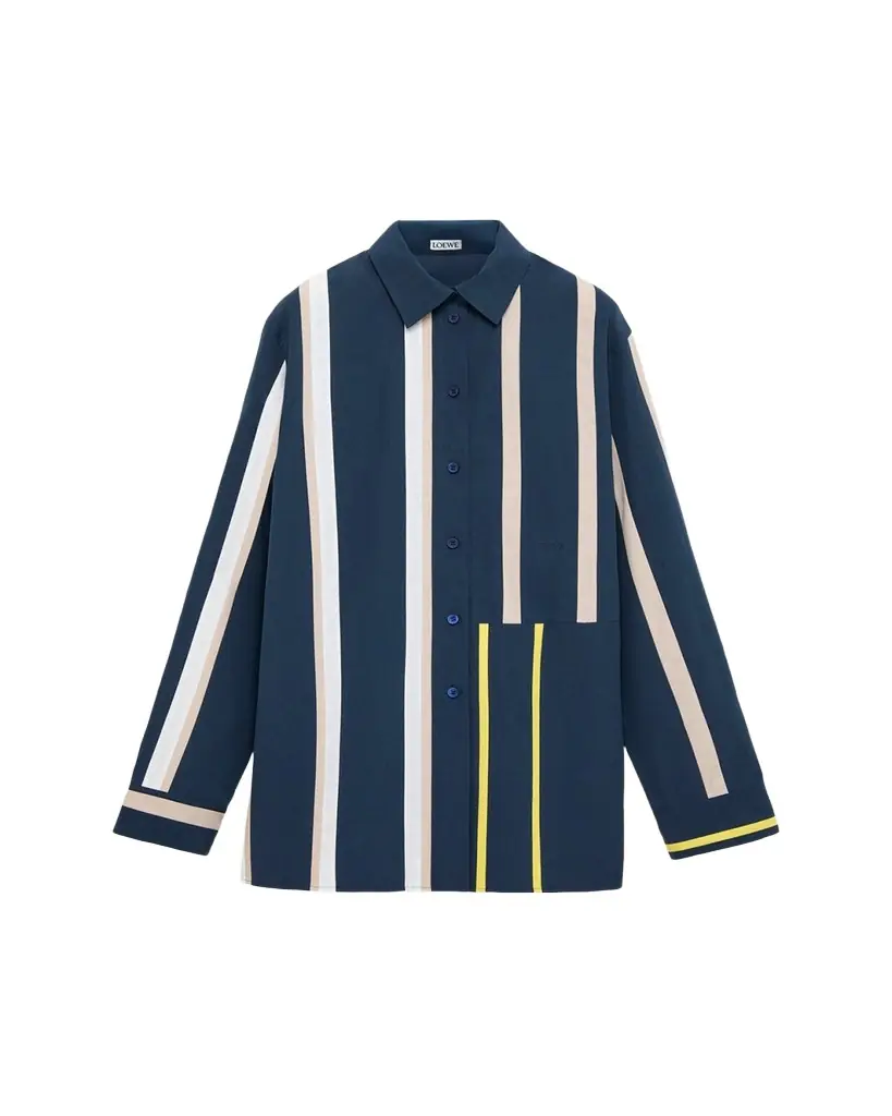 Loewe Stripe Paneled Button-Down Shirt - Women's Clothing