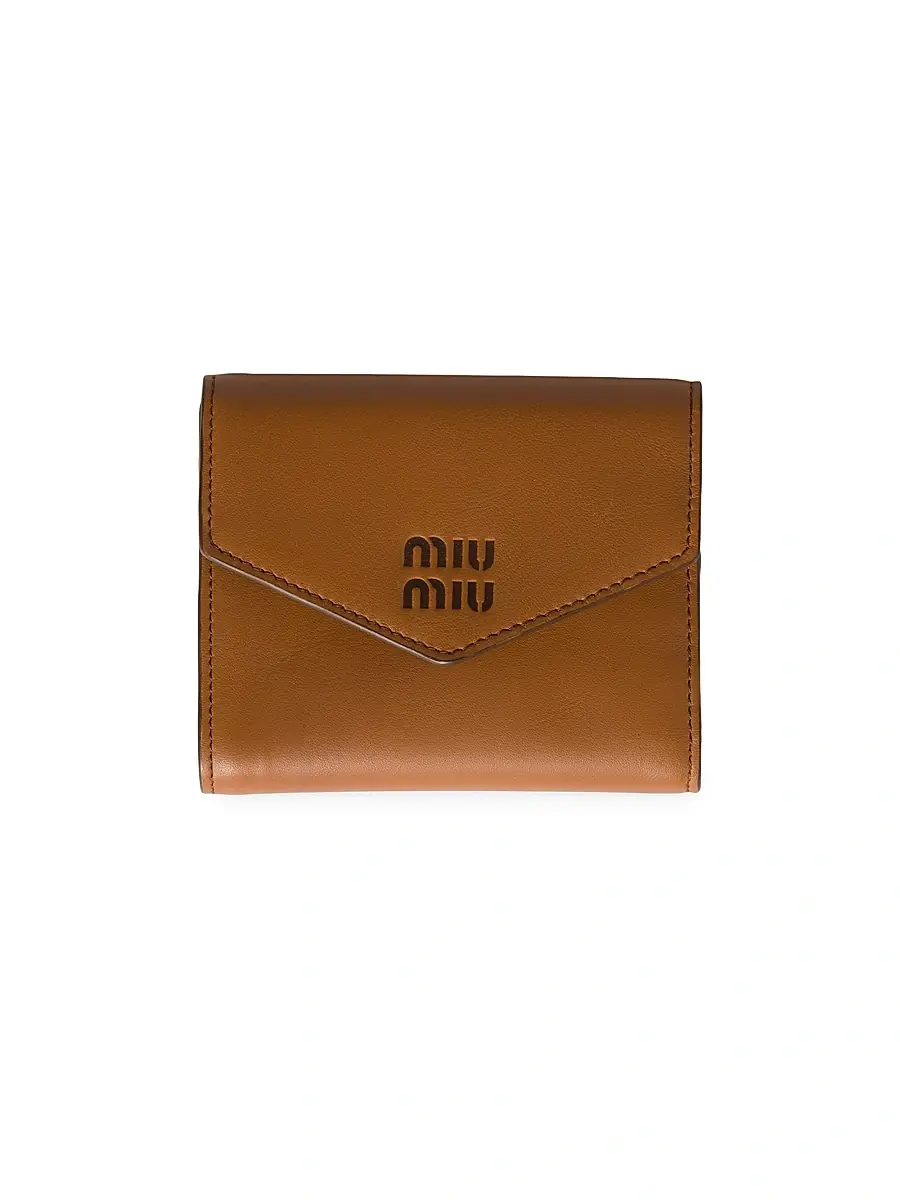 Miu Miu Women's Leather Wallet - Brown - Women's Accessories
