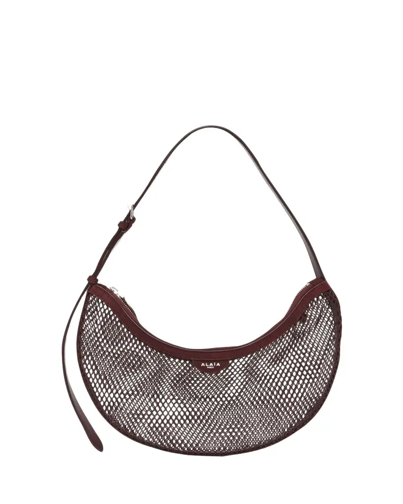 ALAIA Fishnet Crescent Shoulder Bag - Women's Bags