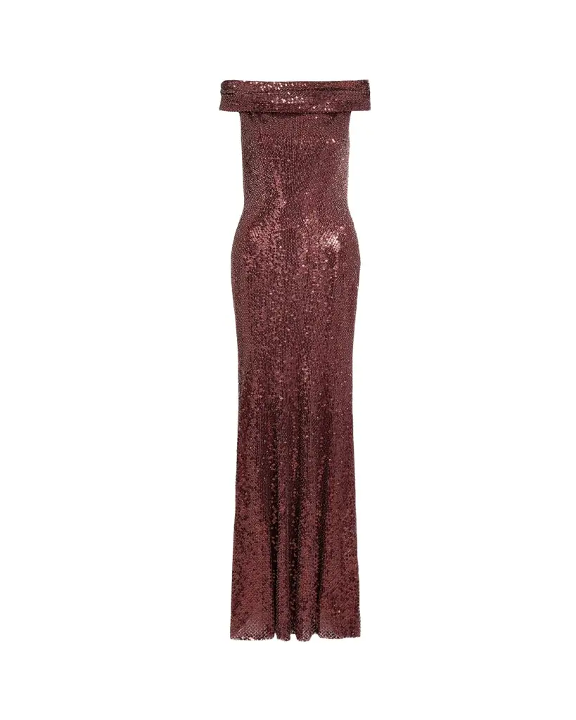 Jenny Packham Echo Off-Shoulder Sequined Gown - Women's Clothing